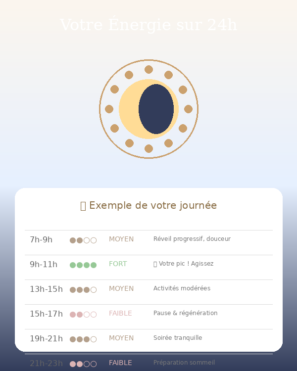 Graphique cycle énergétique 24 heures - Médecine Traditionnelle Chinoise